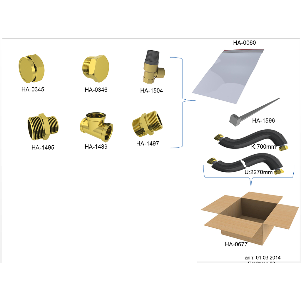 Assembly kit pour GoSolar ECO 300L (tuyaux, support, accessoires plomberies)