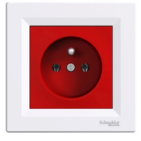 Schneider Electric Single 2P+E (pin earth) with red center