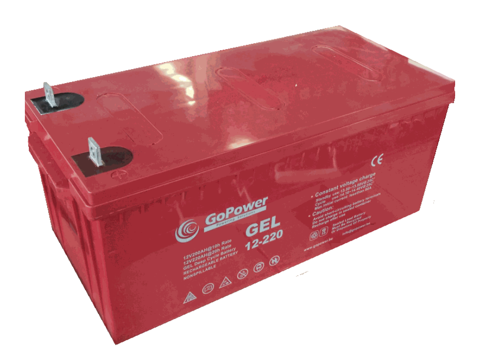 GoPower Batterie 12V Gel Deep Cycle C20 220AH