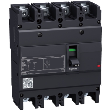 circuit breaker, EasyPact EZC250N, TMD, 160A, 4 poles 3d
