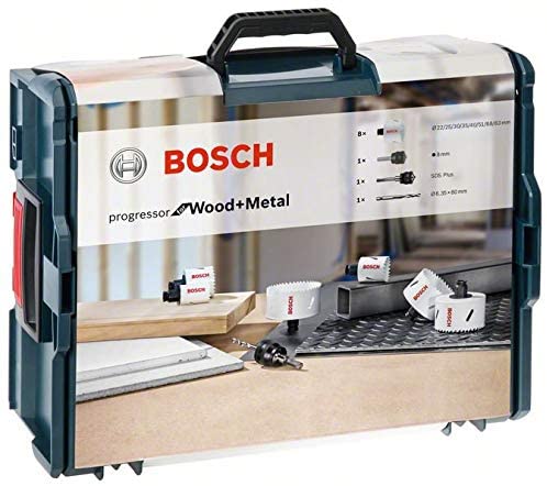 [BO-2608836806] Bosch-11 pièces Kit de scie cloche L-Boxx (alliage bi-métal HSS, 8% cobalt, Ø 22, 25, 30, 35, 40, 51, 68, 83 mm)