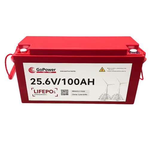 [GP-25.6V-100AH-LIFEPO] GoPower 25.6V 100AH LiFePO4 Lithium Battery pack (Gel replacement battery) 