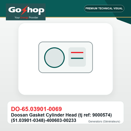 [DO-65.03901-0069] Doosan Gasket Cylinder Head (tj ref: 9000574) (51.03901-0348)-400603-00233