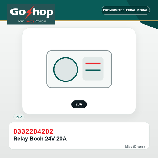[0332204202] Relay Boch 24V 20A
