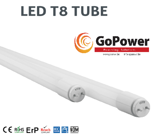 [GP-TB-0086] GoPower Glass Led Tube 18w 6500k (white/blanche)