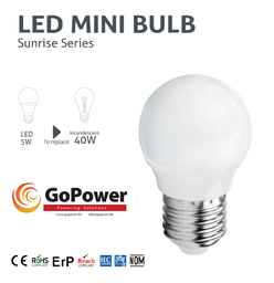 [GP-BL0033] GoPower Led Standard Mini Bulb G45 3W 3000K E27 (warm white/jaune)