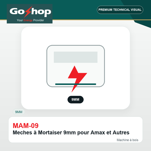 [MAM-09] Meches à Mortaiser 9mm pour Amax et Autres