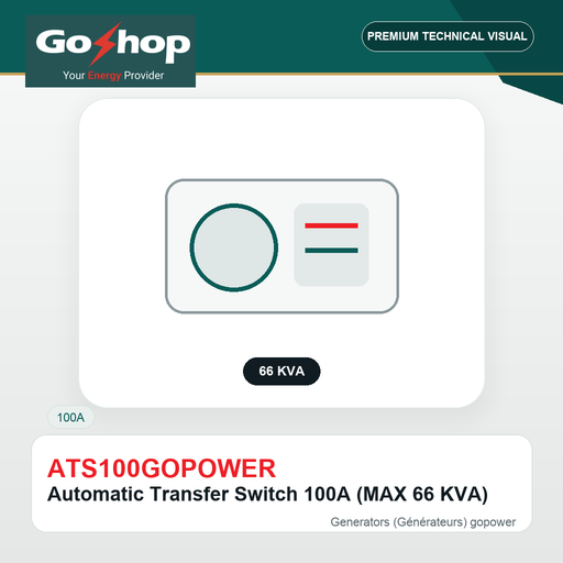 [ATS100GOPOWER] Automatic Transfer Switch 100A (MAX 66 KVA)