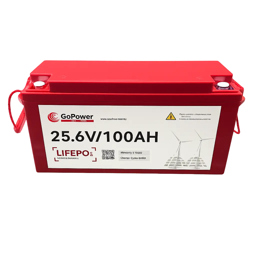 GoPower 25.6V 100AH LiFePO4 Lithium Battery pack (Gel replacement battery) 
