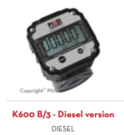 K600 B/3 - Electronic Flow Meter - Piusi