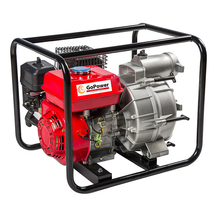 GoPower - 3 Inch Diesel trash Pump, hand start, Semi-trash, selt-priming