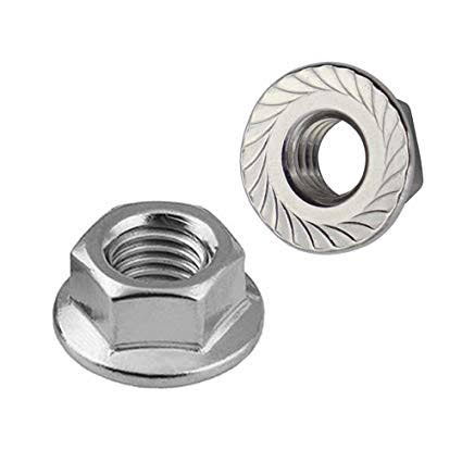 Flange, Nut, Serrated, M10x1.5,304SS