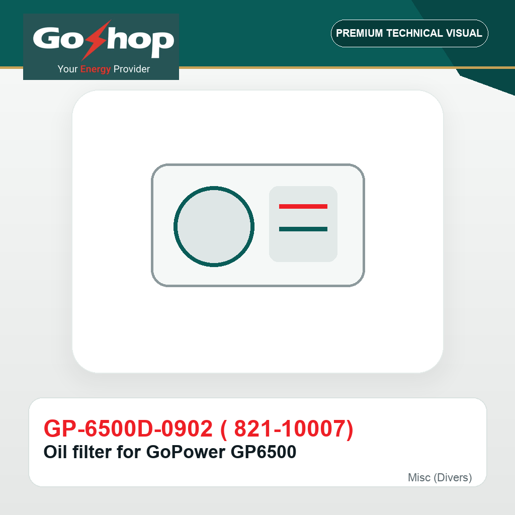 Oil filter for GoPower GP6500 (Lister et Kipor 821-10007)