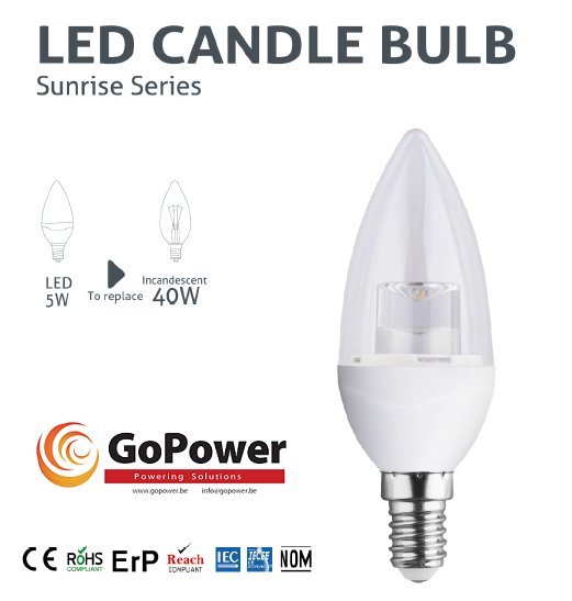 GoPower Led Standard Candle Light C37 3W 3000K E14 (warm white/jaune)
