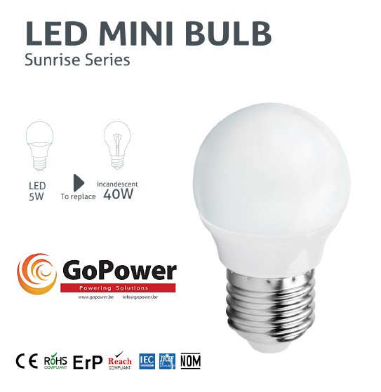 GoPower Led Standard Mini Bulb G45 3W 3000K E27 (warm white/jaune)