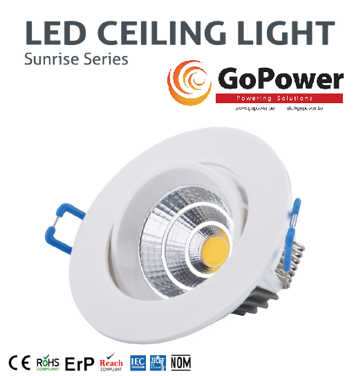 GoPower Led Down Lighting 7W 3000K (warm white/jaune) (new ref GP-CL-010)
