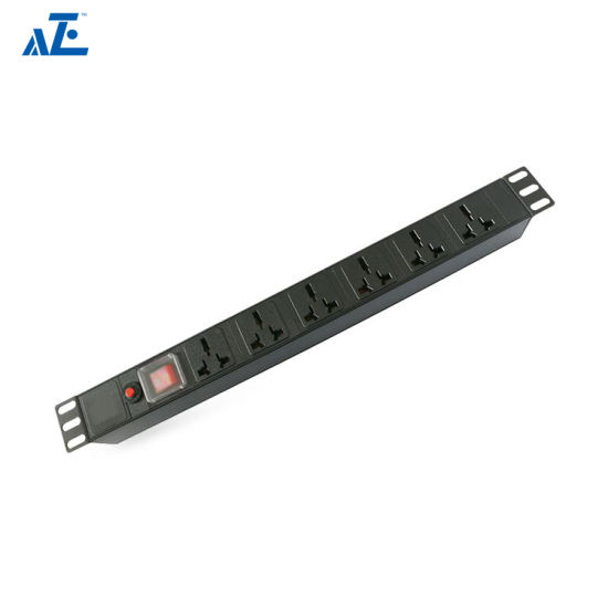 Universal Socket Basic PDU Rack Mount Power Strips (6 plugs)