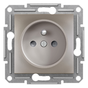 Schneider Electric Prise 2P+T française avec volets Bronze