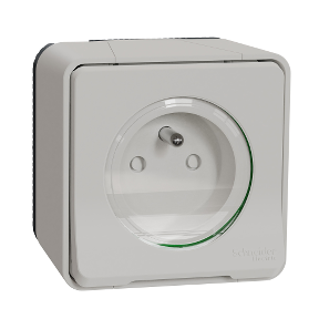 Schneider Electric Mureva PC 2PT FR, Saillie, Blanc
