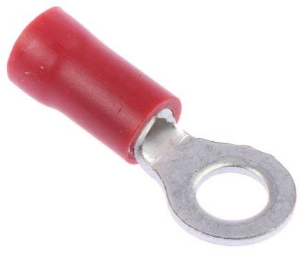 RV1.25-6 Insulated Crimp Terminal, Ring Spade Wire Connector Red, Suitable for  0.5-1.5mm²  Cable, Imax=19A
