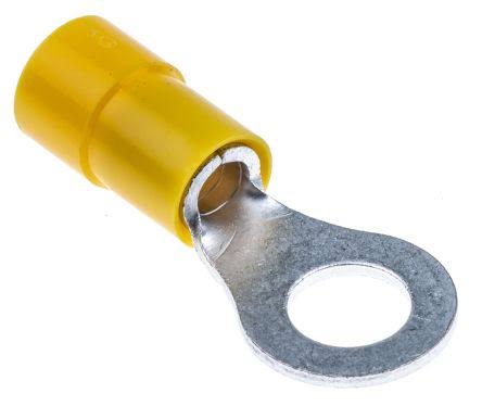 RV5.5-6 Insulated Crimp Terminal, Ring Spade Wire Connector , 4-6mm²  Cable,  Imax=48A, Yellow