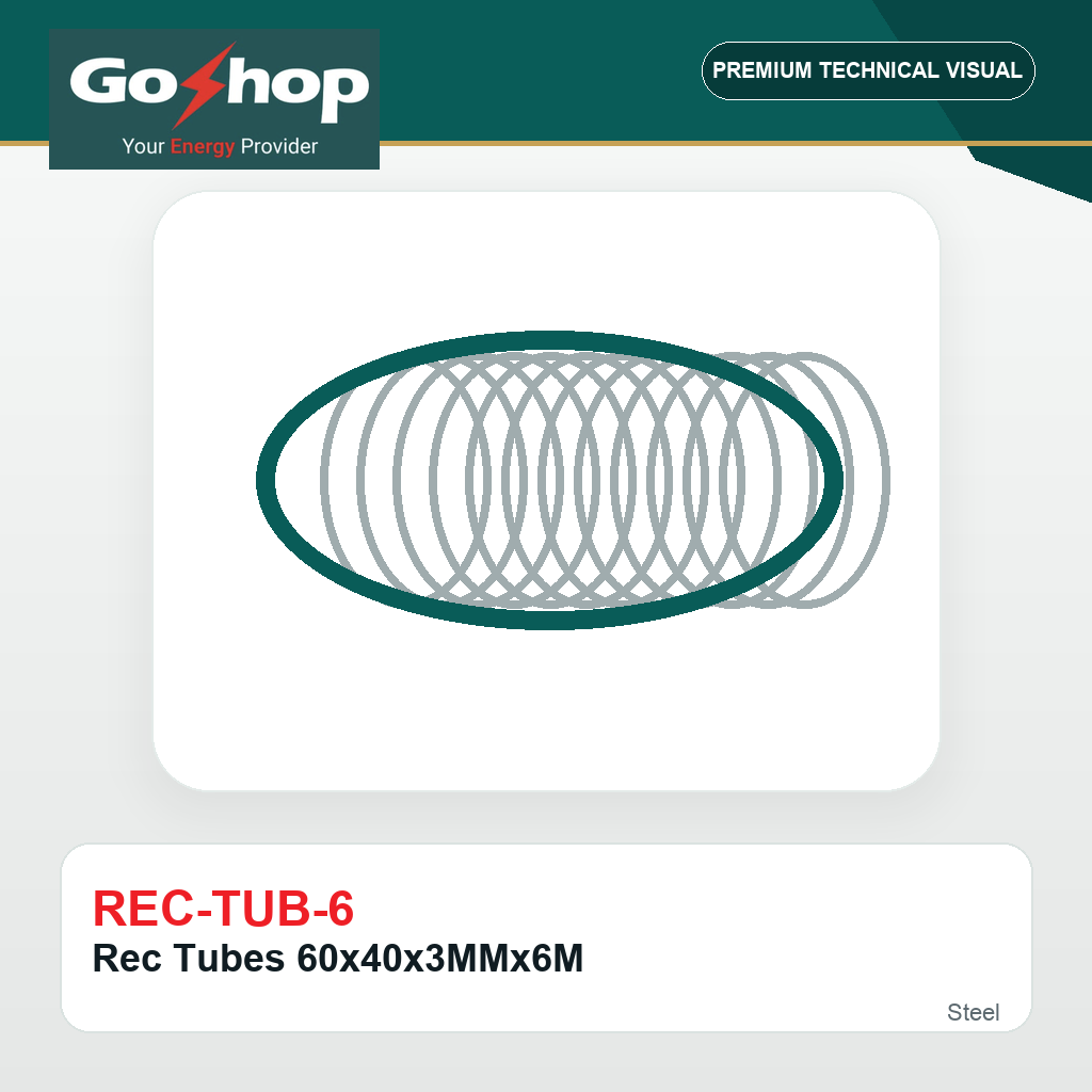 Rec Tubes 60x40x3MMx6M