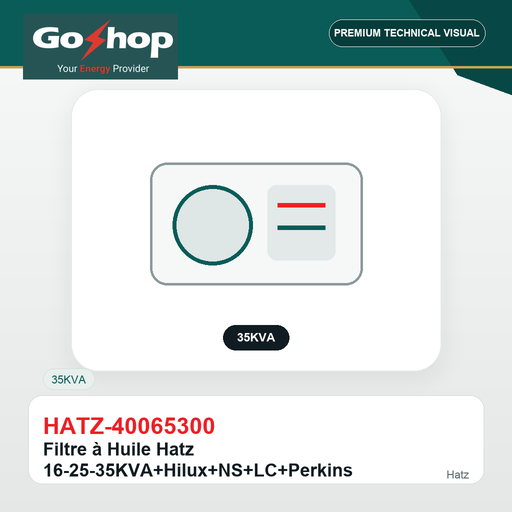 [HATZ-40065300] Filtre à Huile Hatz 16-25-35KVA+Hilux+NS+LC+Perkins