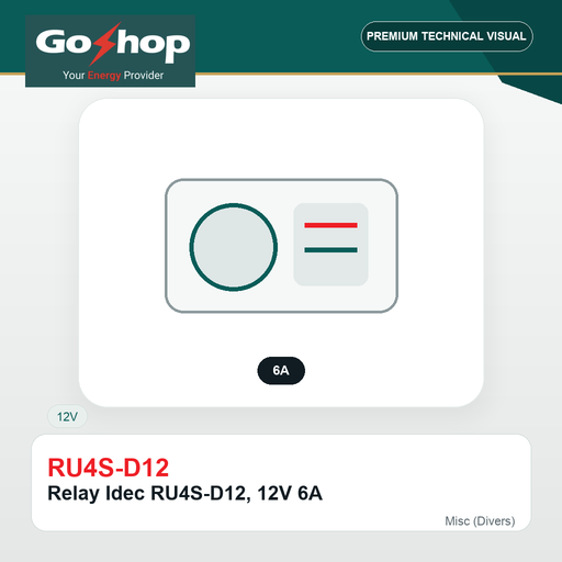 [RU4S-D12] Relay Idec RU4S-D12, 12V 6A
