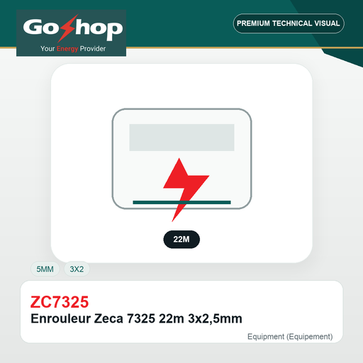 [ZC7325] Enrouleur Zeca 7325 22m 3x2,5mm