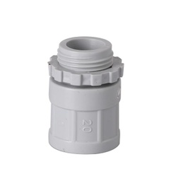 [AED008-20] Conduit Adaptor With Lockring-Plain To Threaded - 20