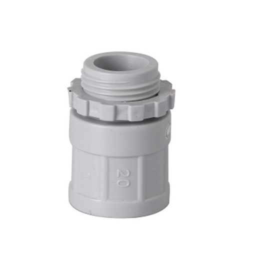 [AED008-50] Conduit Adaptor With Lockring-Plain To Threaded - 50