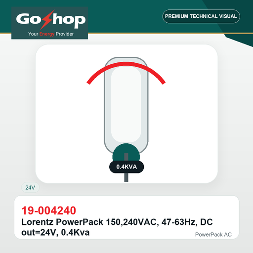 [19-004240] Lorentz PowerPack 150,240VAC, 47-63Hz, DC out=24V, 0.4Kva