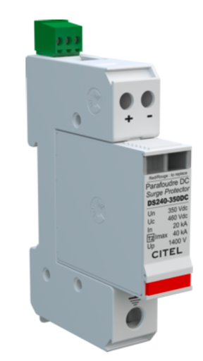 [DS240S-350DC] Citel DC Parafoudre de Type 2-Un:350Vdc Umax:460Vdc, In:20kA Imax:40kA Plage 300 - 460 VDCr