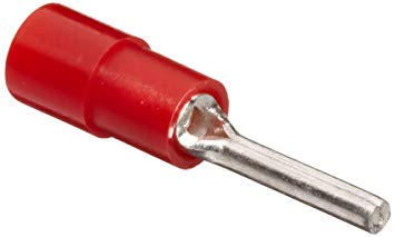 [PTV1.25-10] PTV1.25 10 Red Insulated Pin Terminal Suitable for  0.5-1.5mm² Cable, Imax=19A
