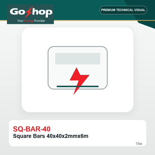 [SQ-BAR-40] Square Bars 40x40x2mmx6m
