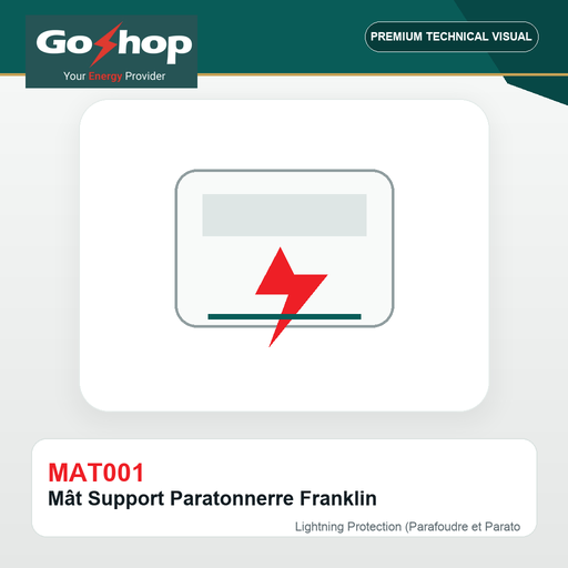 [MAT001] Mât Support Paratonnerre Franklin (2m)