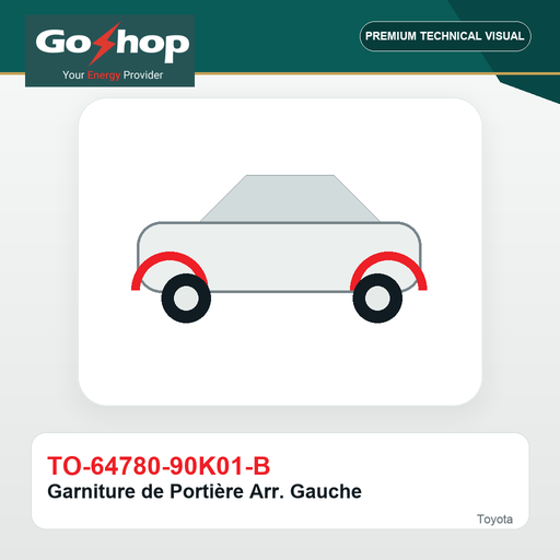 [TO-64780-90K01-B] Garniture de Portière Arr. Gauche