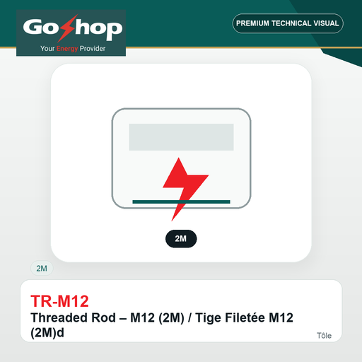 [TR-M12] Threaded Rod – M12 (2M) / Tige Filetée M12 (2M)d