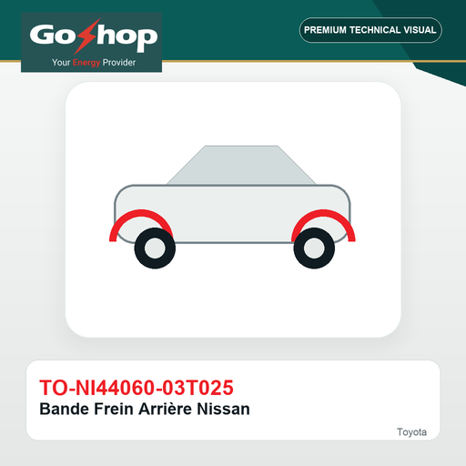 [TO-NI44060-03T025] Bande Frein Arrière Nissan
