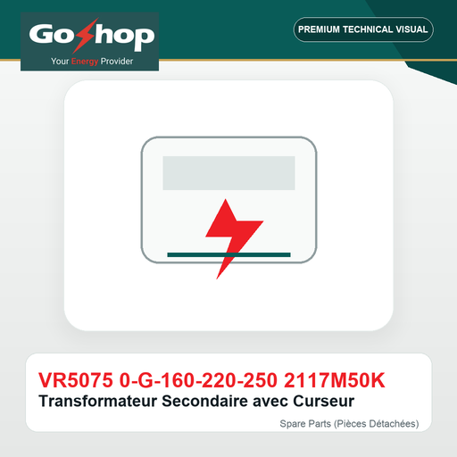 [VR5075 0-G-160-220-250 2117M50K] Transformateur Secondaire avec Curseur