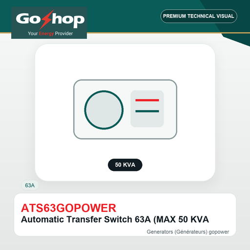 [ATS63GOPOWER] Automatic Transfer Switch 63A (MAX 50 KVA