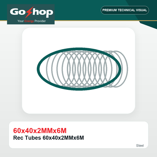 [60x40x2MMx6M] Rec Tubes 60x40x2MMx6M